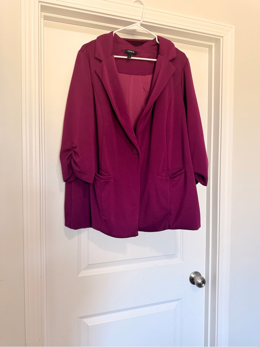 torrid light plum open-front boyfriend blazer